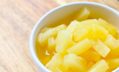 Sweet pineapple chunks in light syrup