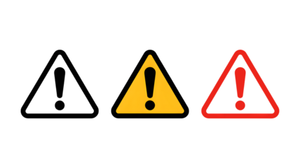 Attention grabbing progression with warning signs for safety and caution