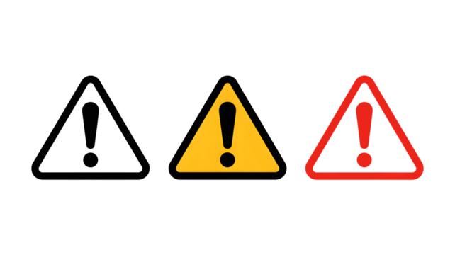 Attention grabbing progression with warning signs for safety and caution