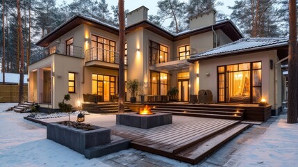 Elegant autumn decorative background with deep red and brown tones, featuring leaves, berries, cinnamon sticks,