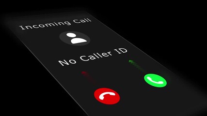 Animation showing incoming call icon on smartphone screen, for communication themes, telecommunication presentations, mobile app demos, scam awareness videos, or technology-related projects. - Powered by Adobe