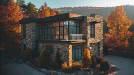 Elegant autumn background board with a clean and modern design, perfect for presentations, posters,