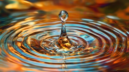 Vibrant water droplet impact