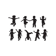 family silhouettes vector