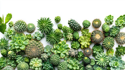 cacti tropical plants isolated on white background