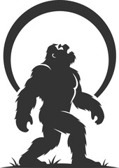 Animal vector bigfoot silhouette black illustration