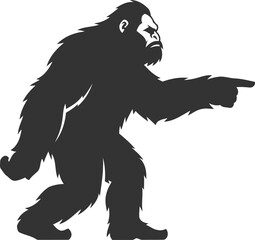 Obraz premium Animal vector bigfoot silhouette black illustration