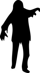 Zombie icon.Vector silhouettes of zombies isolated on white background. Silhouette elements of zombies pumpkins and haunted.