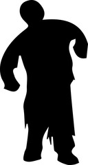 Zombie icon.Vector silhouettes of zombies isolated on white background. Silhouette elements of zombies pumpkins and haunted.
