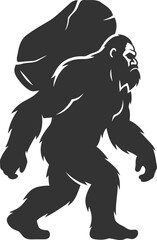 Animal vector bigfoot silhouette black illustration