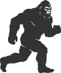 Fototapeta premium Animal vector bigfoot silhouette black illustration