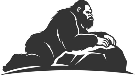 Animal vector bigfoot silhouette black illustration
