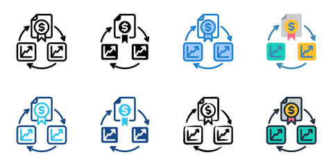 Arbitrage icon set multiple style collection 
