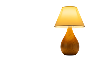 Wooden Table Lamp with Yellow Lampshade lighting light
