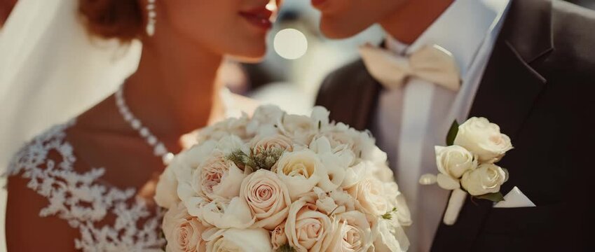 Man was wedded to his adored wife at the ceremony. wedding day.