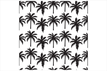 Obraz premium coconat tree silhouette vector set, tropical tree icon design, beach palm clipart, summer tree illustration, coconut tree collection, black palm drawing bundle on white background.