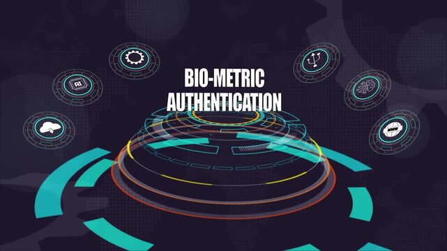 Bio-metric authentication technology, fingerprint and facial recognition security, modern digital identity verification, smart protection system