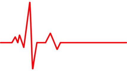Dynamic red heartbeat pulse signal for medical technology or health concept