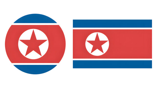 North Korea flag symbol set, national pride and identity representation