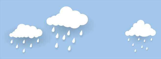 Heavy rain in dark sky, rainy season, clouds and storm, weather nature background, Flood natural disaster, vector illustration.