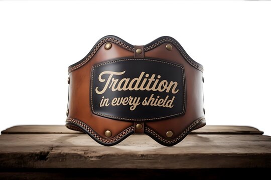 Leather bracer with inscription tradition in every shield