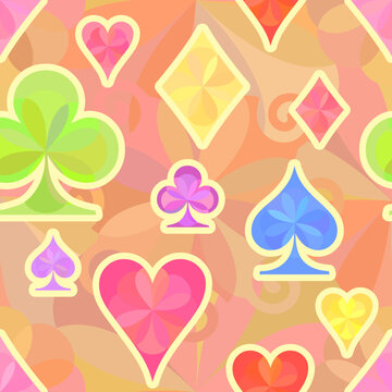 Playing cards seamless vector pattern.