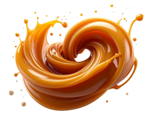 Swirling Caramel Splash, isolated on transparent background PNG
