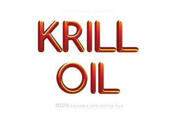 Editable Krill Oil Text Vitamin Supplement Label Design