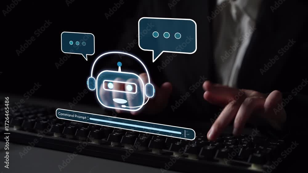 Poster ai virtual assistant artificial intelligence chatbot controlled by prompt engineering for explainabl