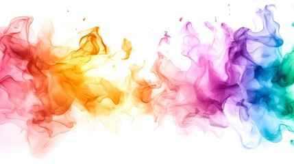 Colorful Smoke Waves in Bright Hues Creating a Vibrant and Dreamy Abstract Background