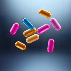 Floating Gel Capsules With Soft Reflections