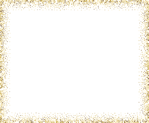 Gold glitter border on a white background.