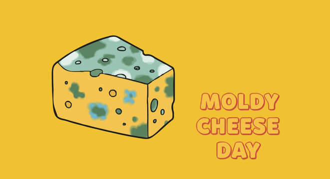 Vector illustration Moldy cheese day