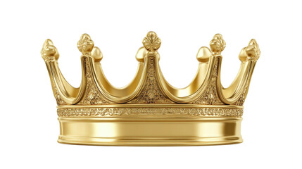 Golden Royal Crown isolated on a transparent background