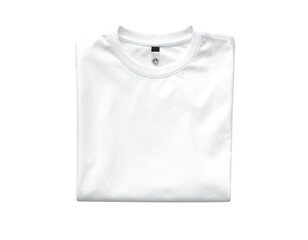  Classic Pristine White Short Sleeve T-Shirt, folded, isolated on transparent background PNG