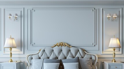 Elegant Bedroom with Classic Decor and Soft Lighting in Luxurious Style