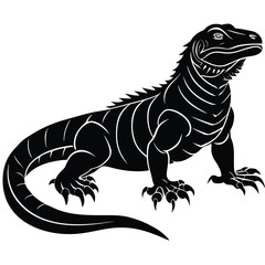 Naklejka premium ai17578591832857_komodo-dragon-silhouette-vector---large-lizard-.eps