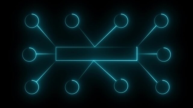 Ai tools or neon box icon. Multi function for Agentic AI technology motion background. Multi agent AI systems, Automate daily Tasks Smart AI solutions improve efficiency, Automate repetitive work. 4k 