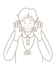 イラスト　笑顔