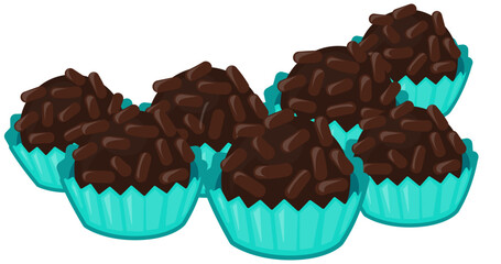 Brigadeiros de chocolate com granulado de chocolate