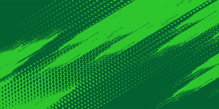Abstract dots halftone smoth green color pattern background. Simple grunge brush green design. Modern sport style. Vector illustration.