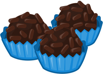 Brigadeiros de chocolate com granulado de chocolate