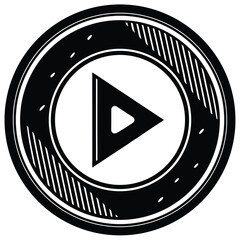 multimedia player button vector design on white ba.eps
