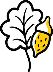oak tree acorn simple outline vector illustration .eps