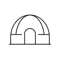Illustration of a simple line drawn igloo on transparent background