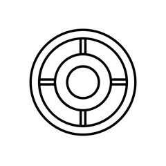 Circular target with lines outline drawing on transparent background