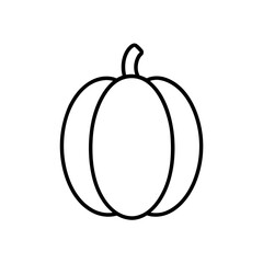 Simple outline drawing of a pumpkin shape on transparent background