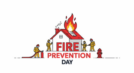 Vector illustration fire prevention day
