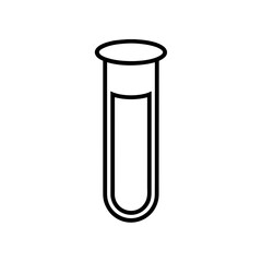 Outline of a test tube with liquid inside on transparent background