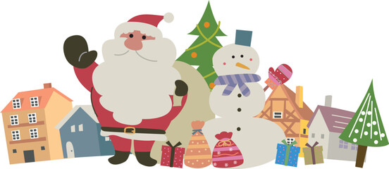 可愛い手書き風クリスマスイラスト素材
